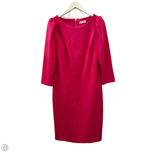 Dress Casual Midi By Calvin Klein In Pink, Size: L