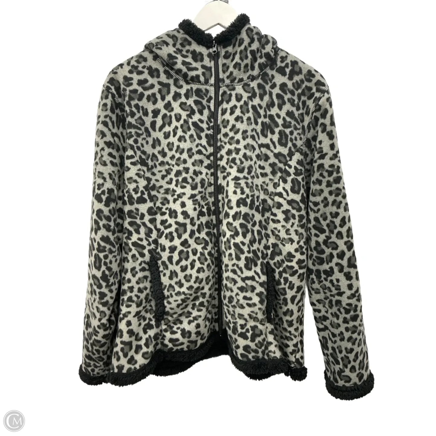 Jacket Fleece By Faded Glory In Grey, Size: 2x