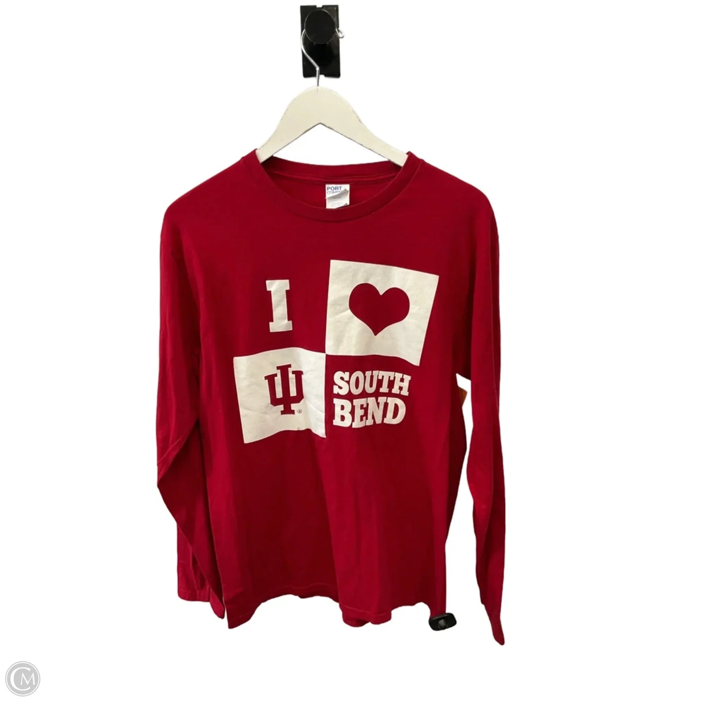 Top Long Sleeve By Port & Company In Red, Size: M