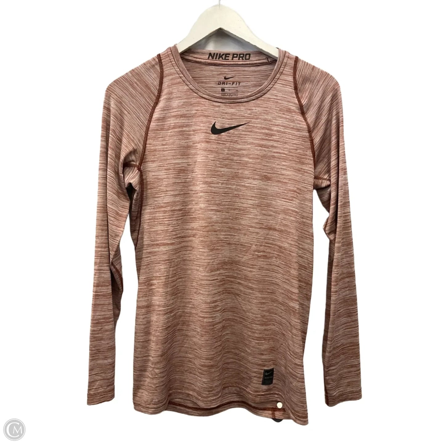 Athletic Top Long Sleeve Crewneck By Nike Apparel In Orange, Size: S