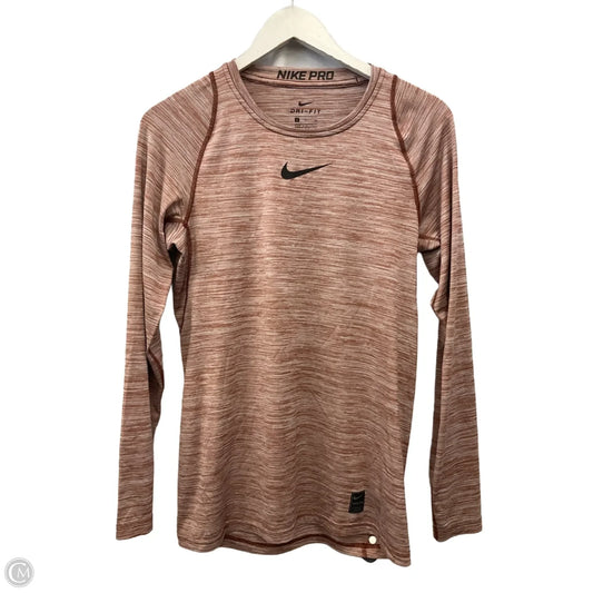 Athletic Top Long Sleeve Crewneck By Nike Apparel In Orange, Size: S
