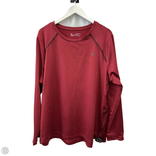 Athletic Top Long Sleeve Crewneck By Under Armour In Red, Size: 3x