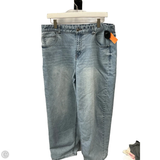 Jeans Wide Leg By No Boundaries In Blue Denim, Size: 14