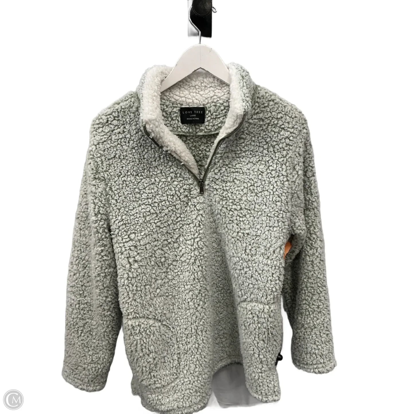 Sweatshirt Collar By Love Tree In Green, Size: L