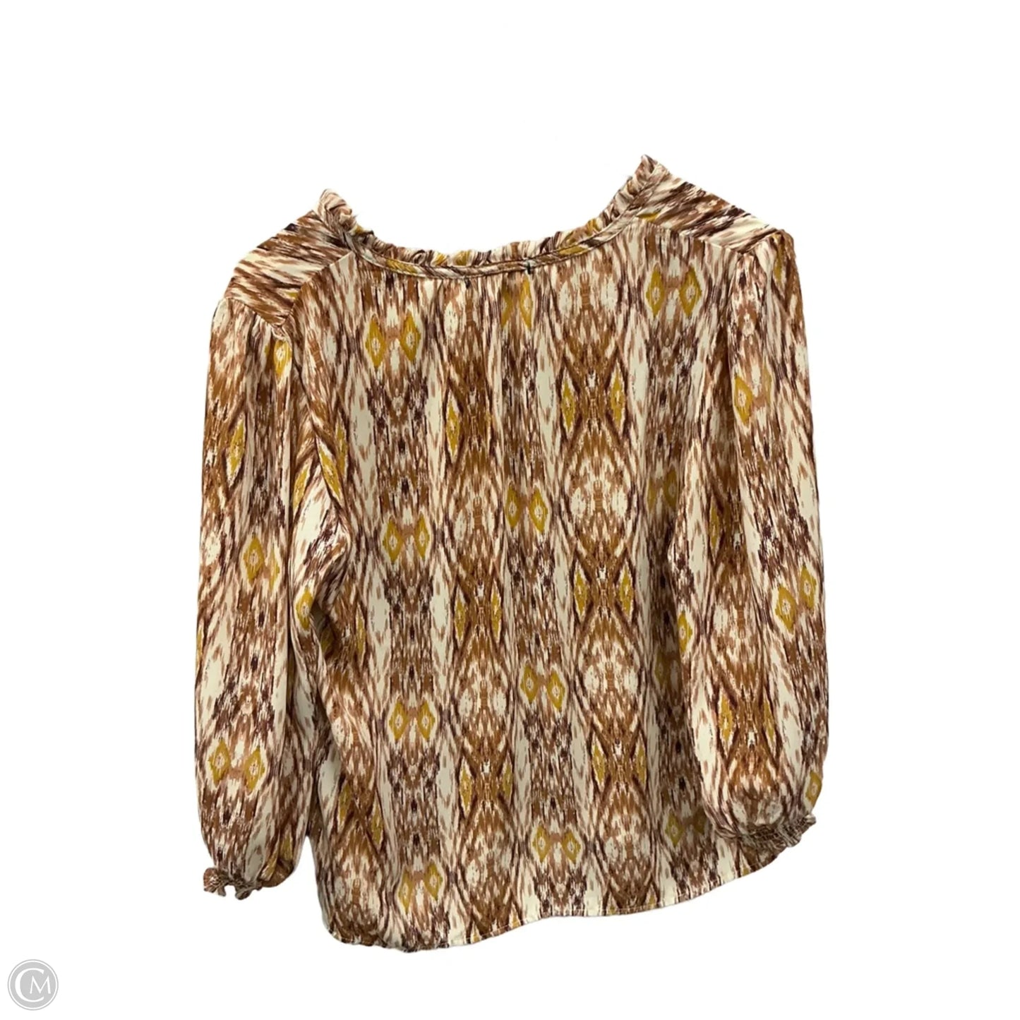 Top Long Sleeve By Cme In Brown, Size: M