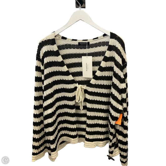 Cardigan By Bloomchic In Black & Cream, Size: 1x