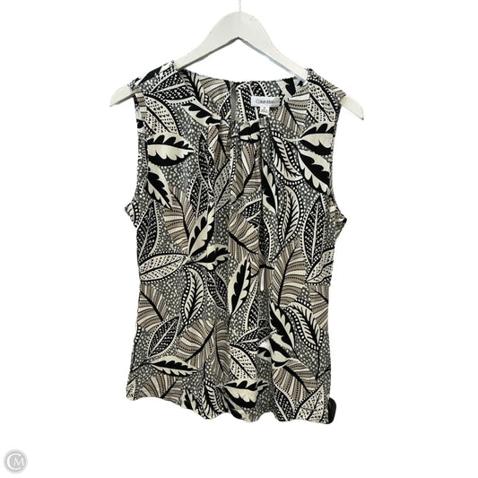 Top Sleeveless By Calvin Klein In Black & White, Size: M