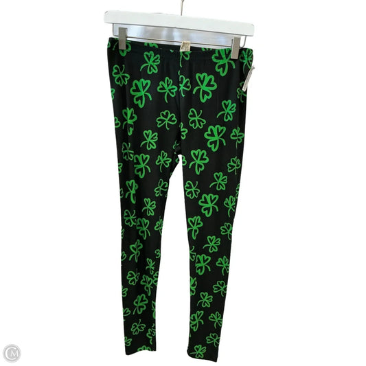 Pants Leggings By Ultra Flirt In Black & Green, Size: M
