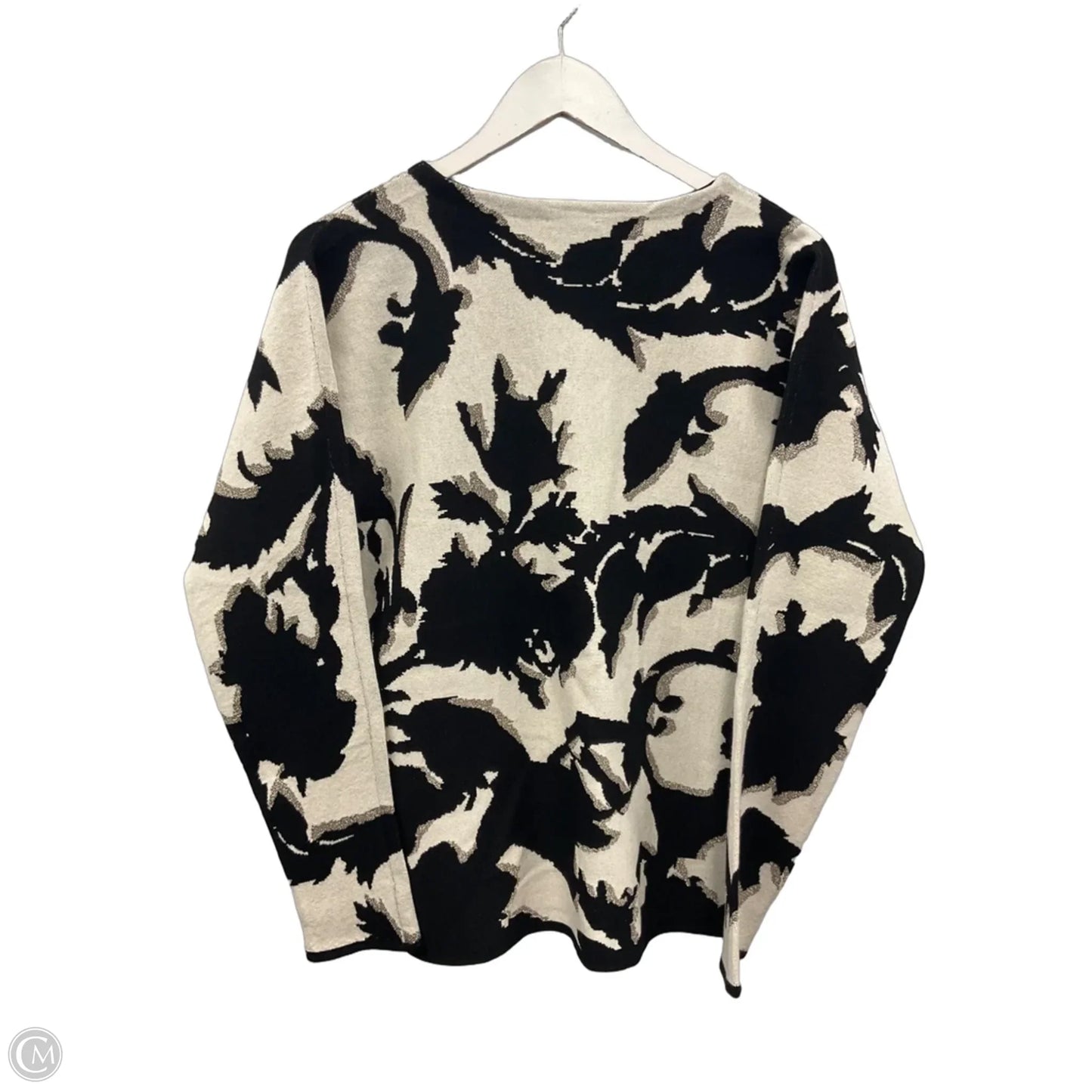 Sweater By Chicos In Black & White, Size: M
