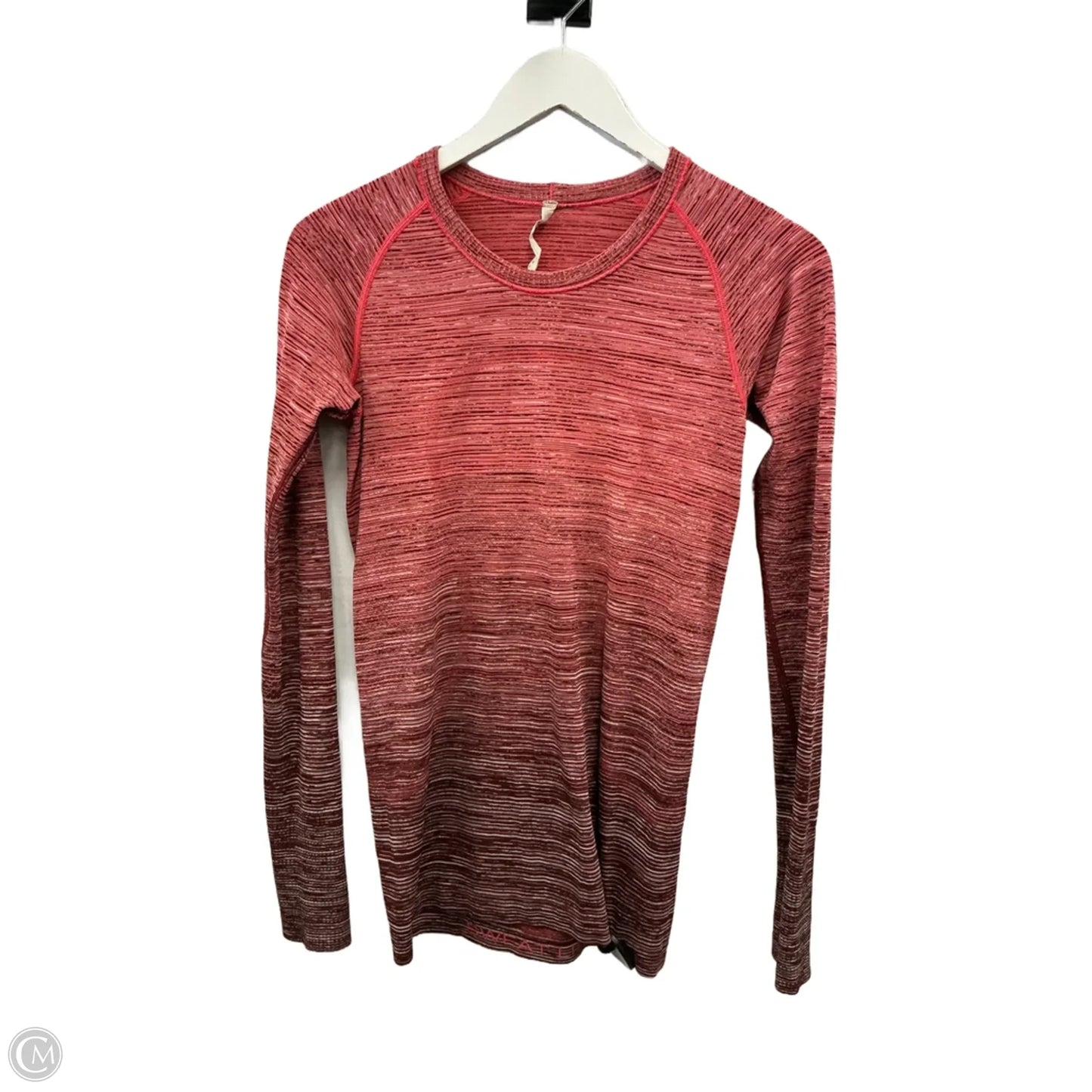 Athletic Top Long Sleeve Crewneck By Lululemon In Orange, Size: S