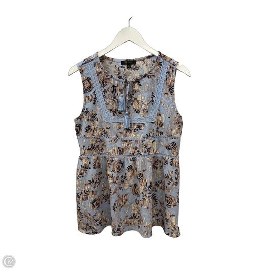 Top Sleeveless By Frye And Co In Blue & Brown, Size: M