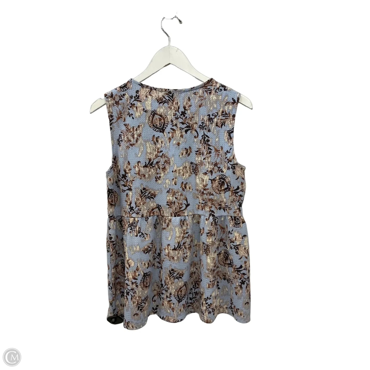 Top Sleeveless By Frye And Co In Blue & Brown, Size: M
