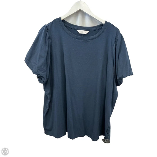 Top Short Sleeve By Lc Lauren Conrad In Navy, Size: 2x