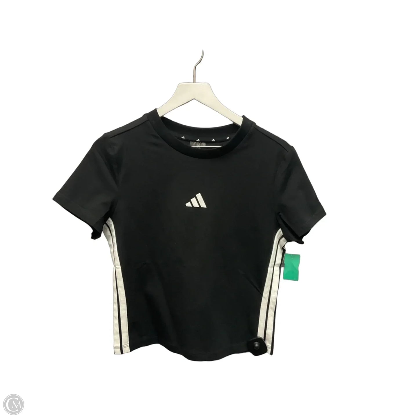 Athletic Top Short Sleeve By Adidas In Black, Size: L