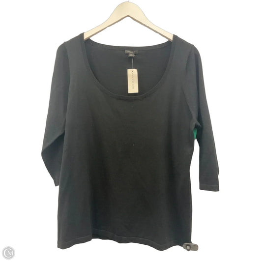 Top Short Sleeve By Ann Taylor In Black, Size: Xl