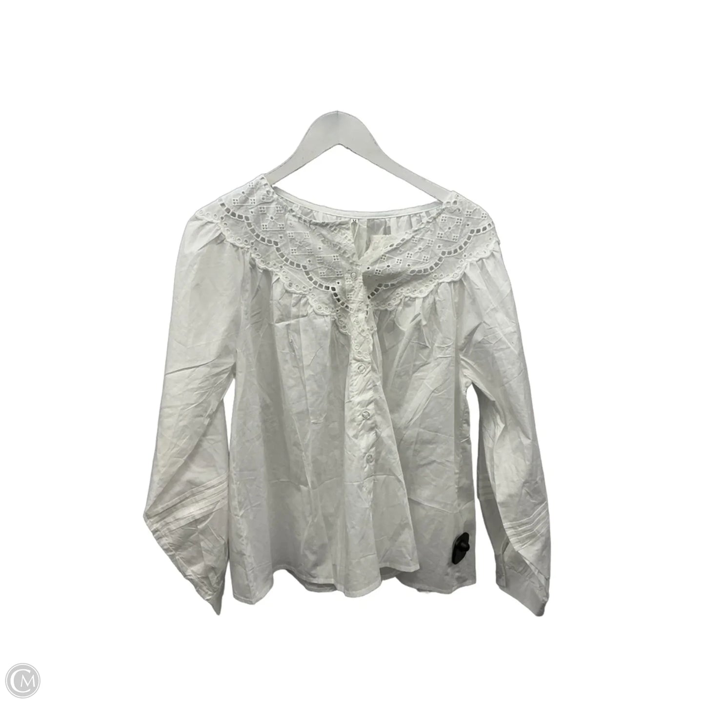 Top Long Sleeve By Clothes Mentor In White, Size: M