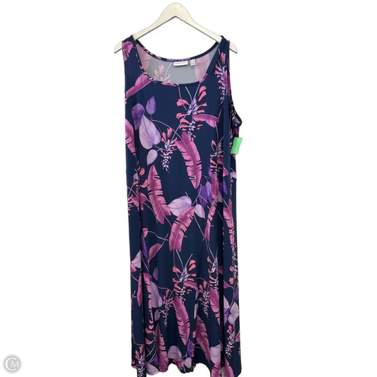 Dress Casual Midi By Susan Graver In Purple, Size: 2x