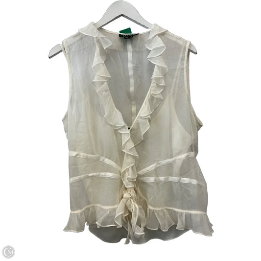 Top 2pc Sleeveless By Lauren By Ralph Lauren In Cream, Size: L