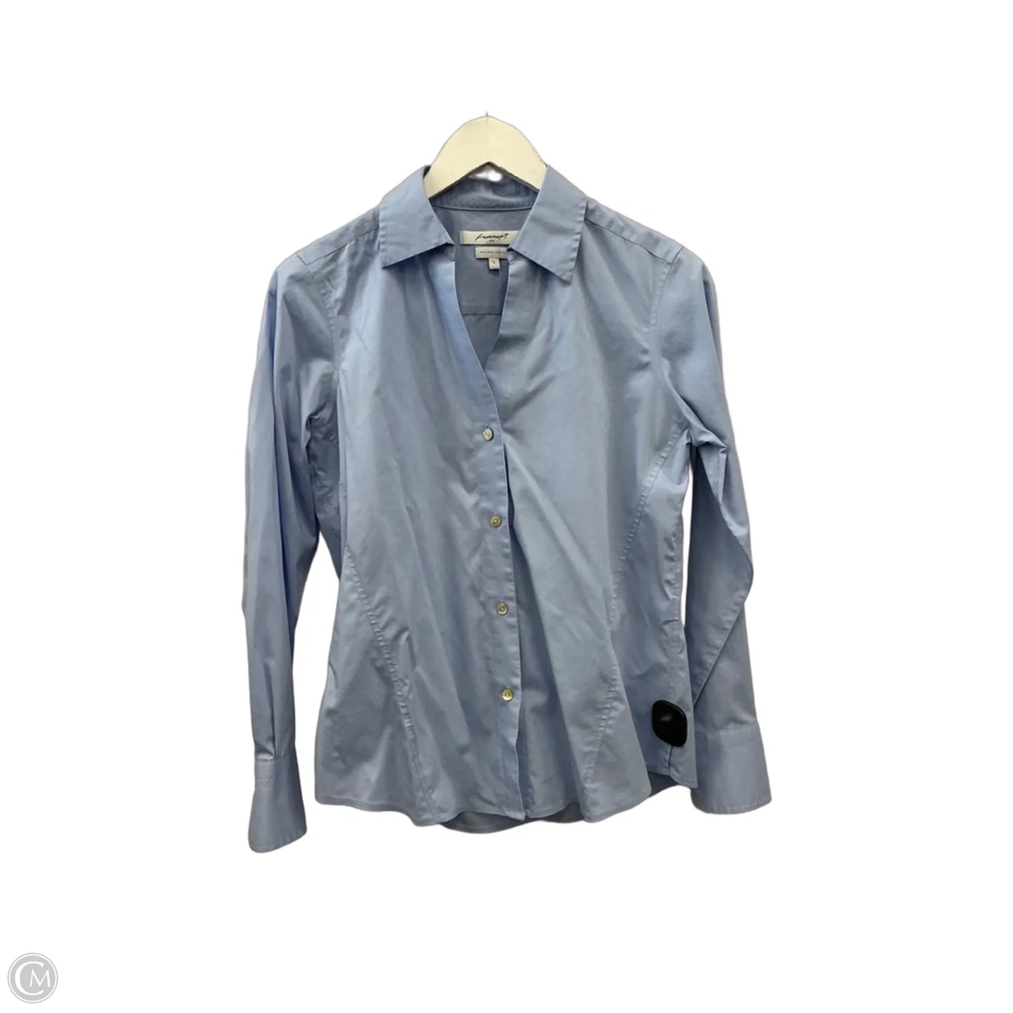 Top Long Sleeve By Foxcroft In Blue, Size: S
