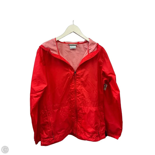 Jacket Windbreaker By Columbia In Orange, Size: L