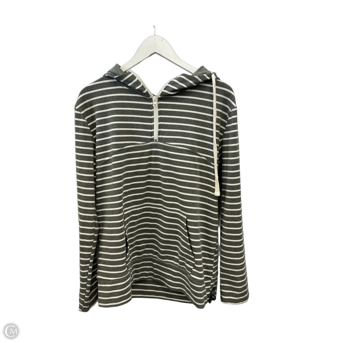 Sweatshirt Hoodie By Cme In Grey & White, Size: L