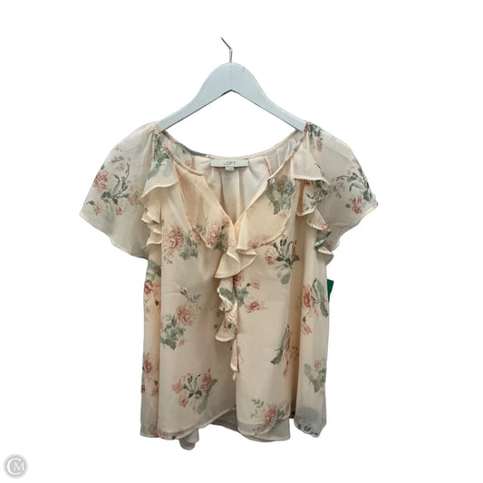 Top Short Sleeve By Loft In Peach, Size: S