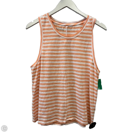 Top Sleeveless By J. Crew In Orange & White, Size: L