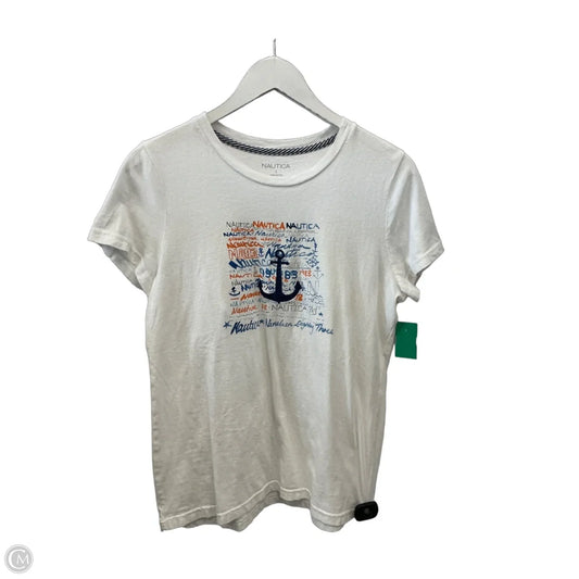 Top Short Sleeve By Nautica In White, Size: L