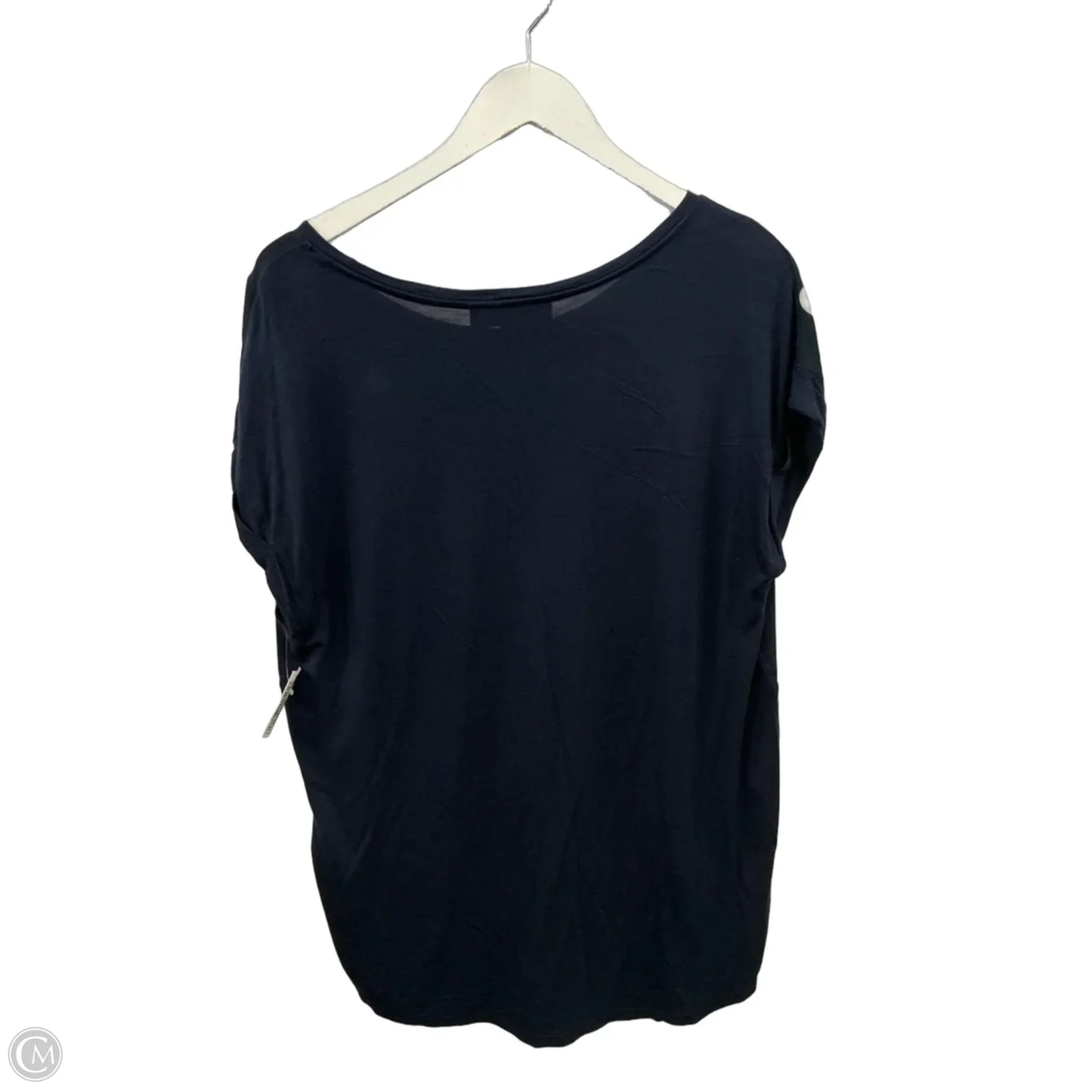 Top Short Sleeve By Loft In Navy, Size: L