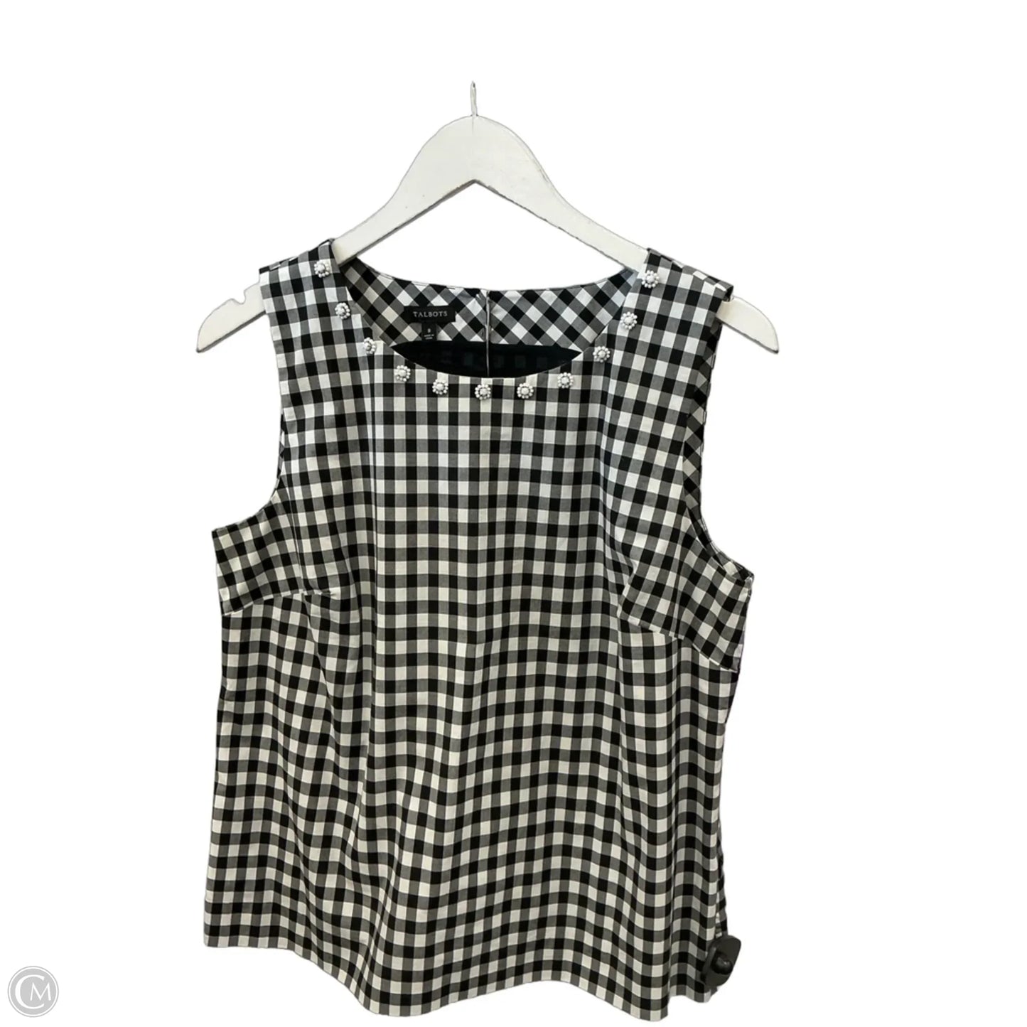 Top Sleeveless By Talbots In Black & White, Size: M