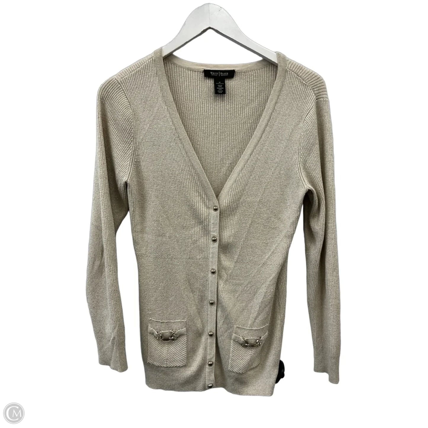 Sweater Cardigan By White House Black Market In Gold, Size: M