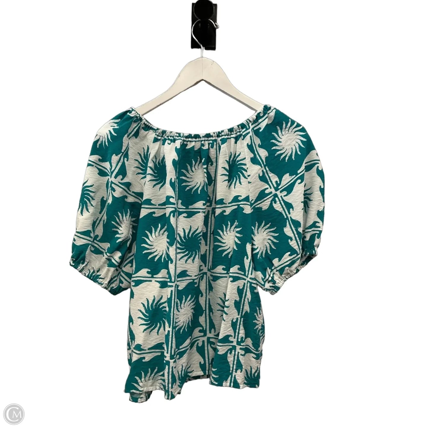Top Short Sleeve By Sonoma In Green & White, Size: Xl
