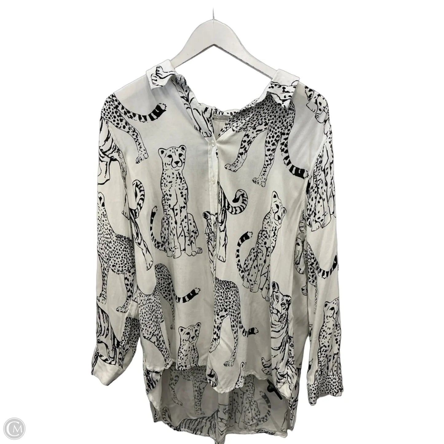 Top 3/4 Sleeve By Jane And Delancey In Black & White, Size: 1x
