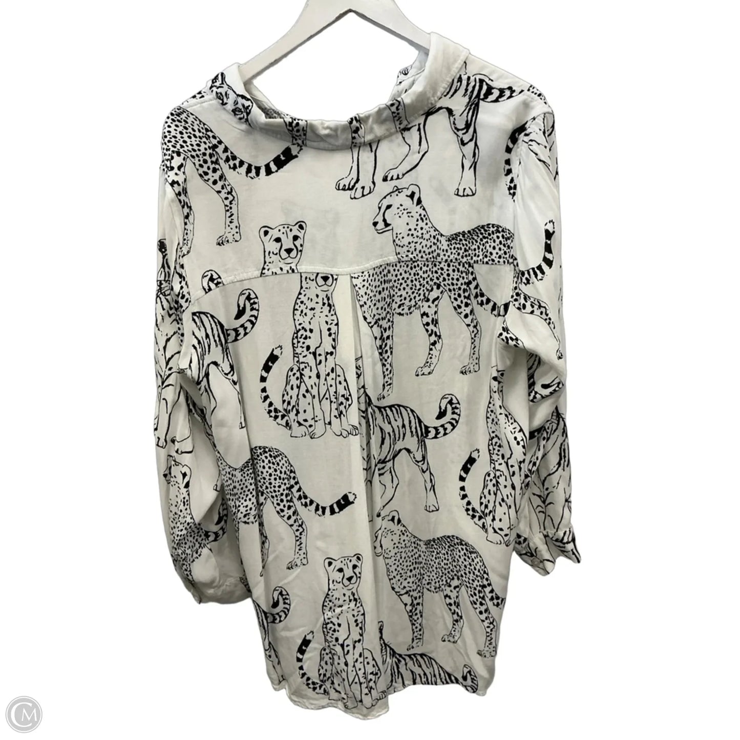Top 3/4 Sleeve By Jane And Delancey In Black & White, Size: 1x