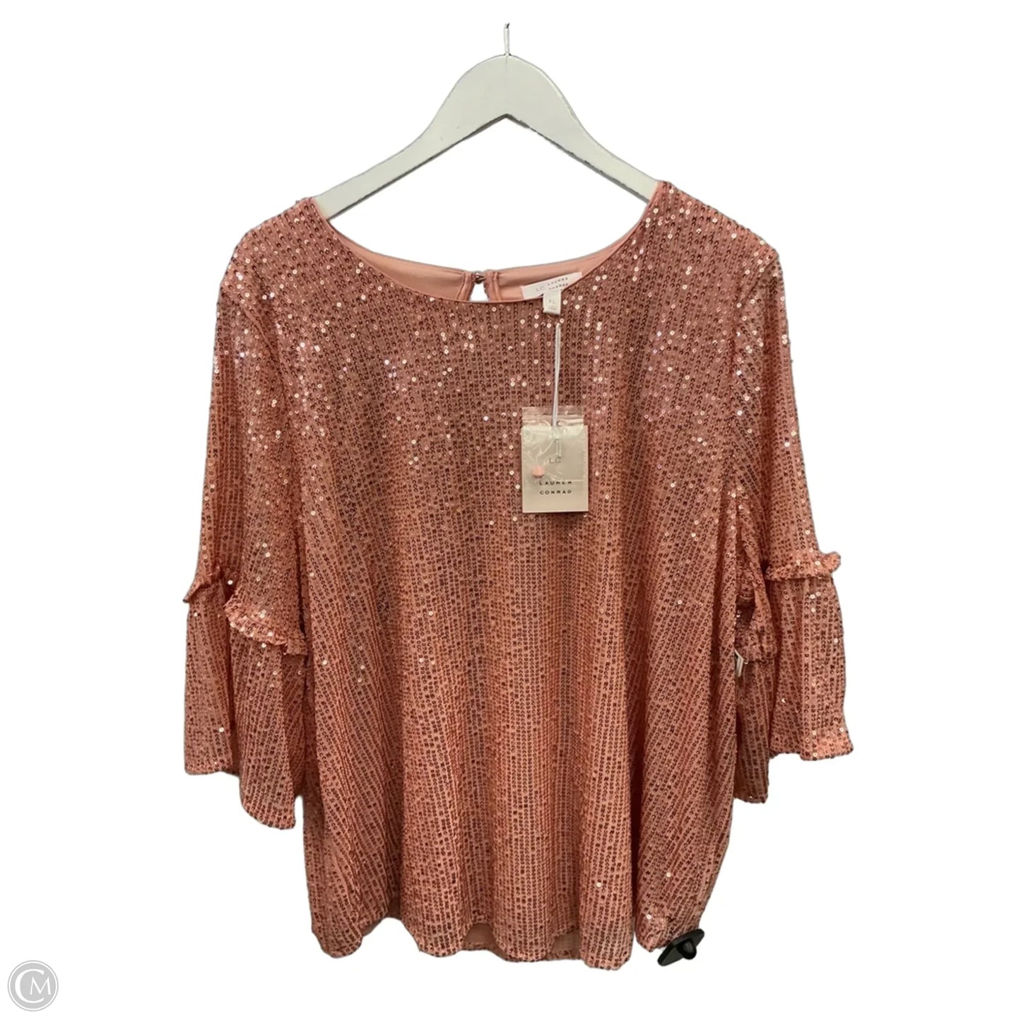 Top Short Sleeve By Lc Lauren Conrad In Rose Gold, Size: Xl