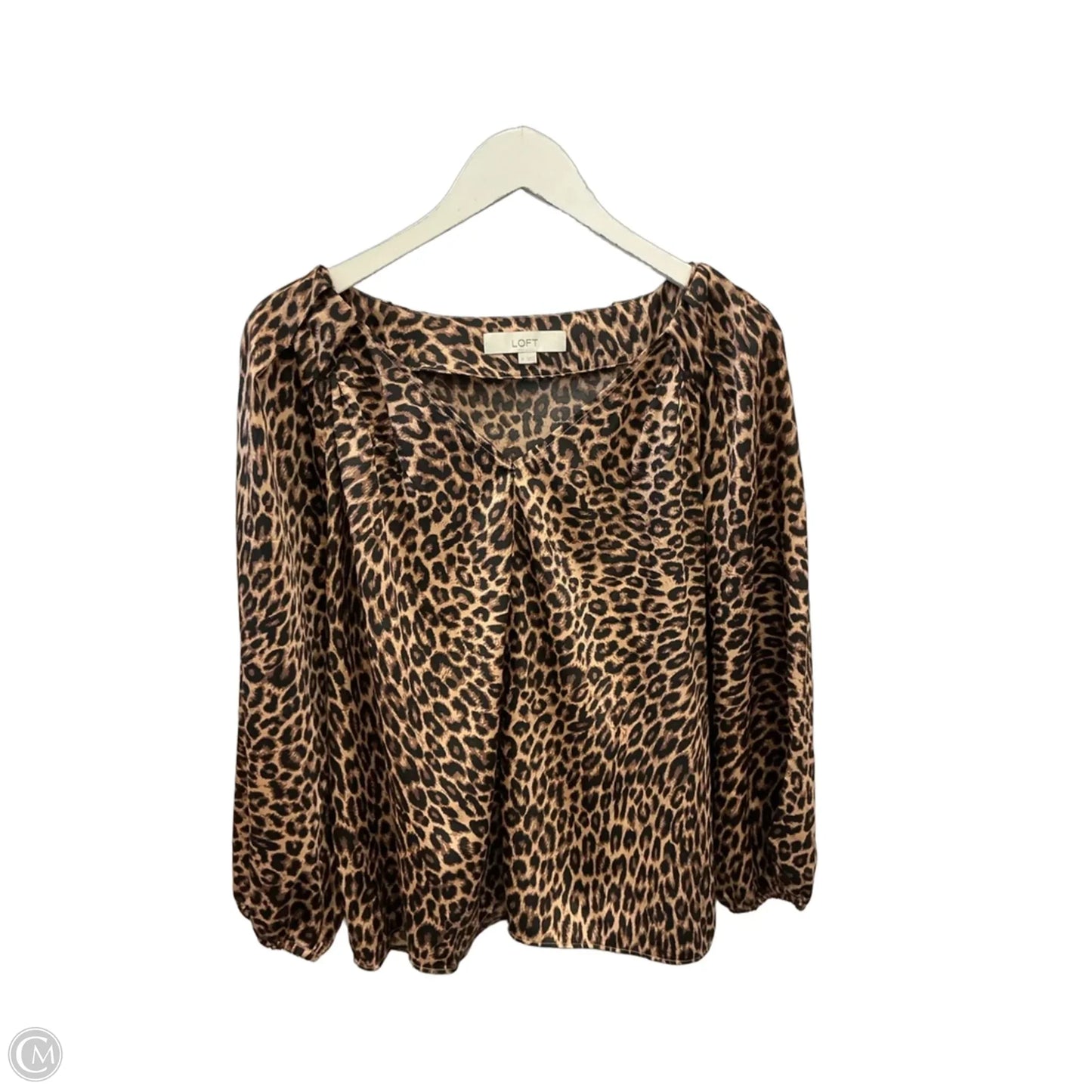 Top 3/4 Sleeve By Loft In Animal Print, Size: M