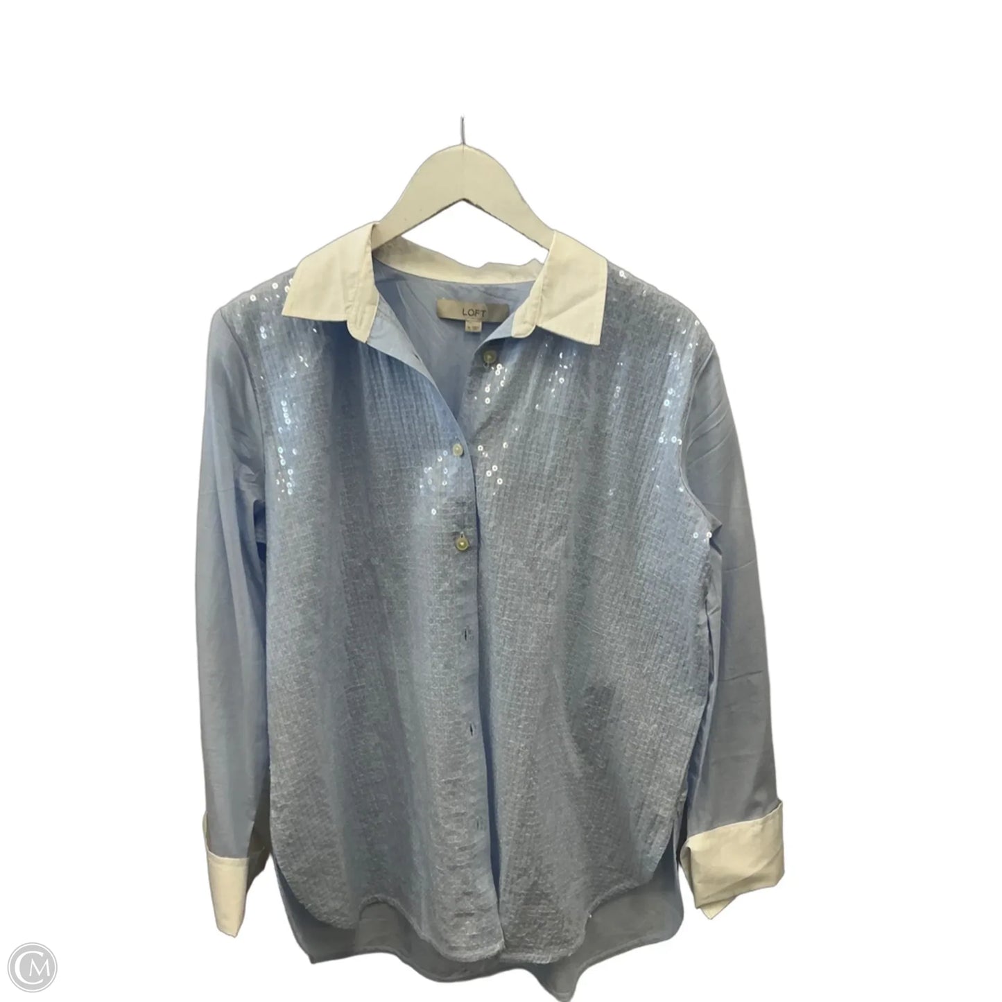 Top Long Sleeve By Loft In Blue, Size: M