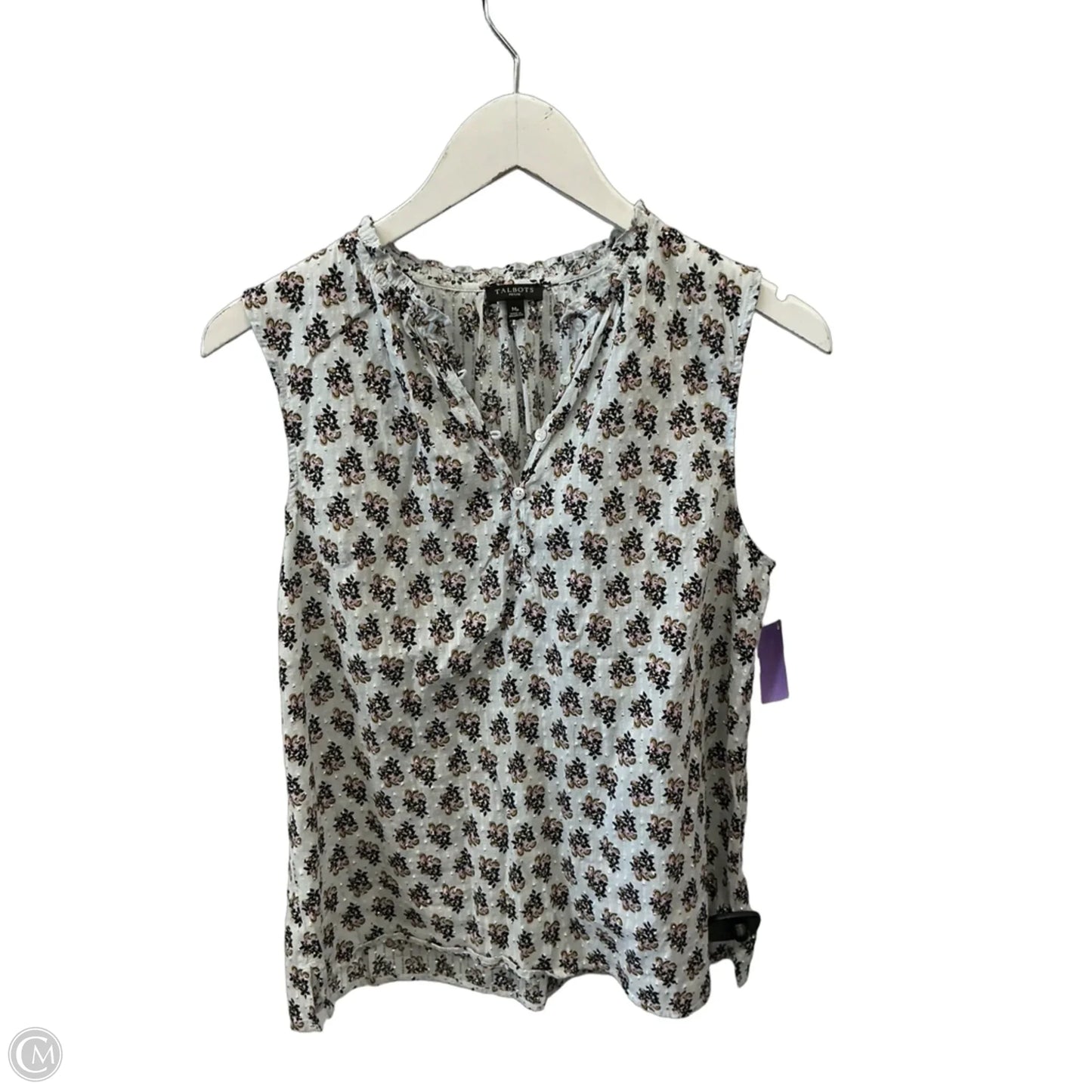 Top Sleeveless By Talbots In Green & Pink, Size: M
