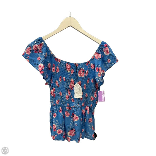 Top Short Sleeve By Andree By Unit In Blue, Size: S