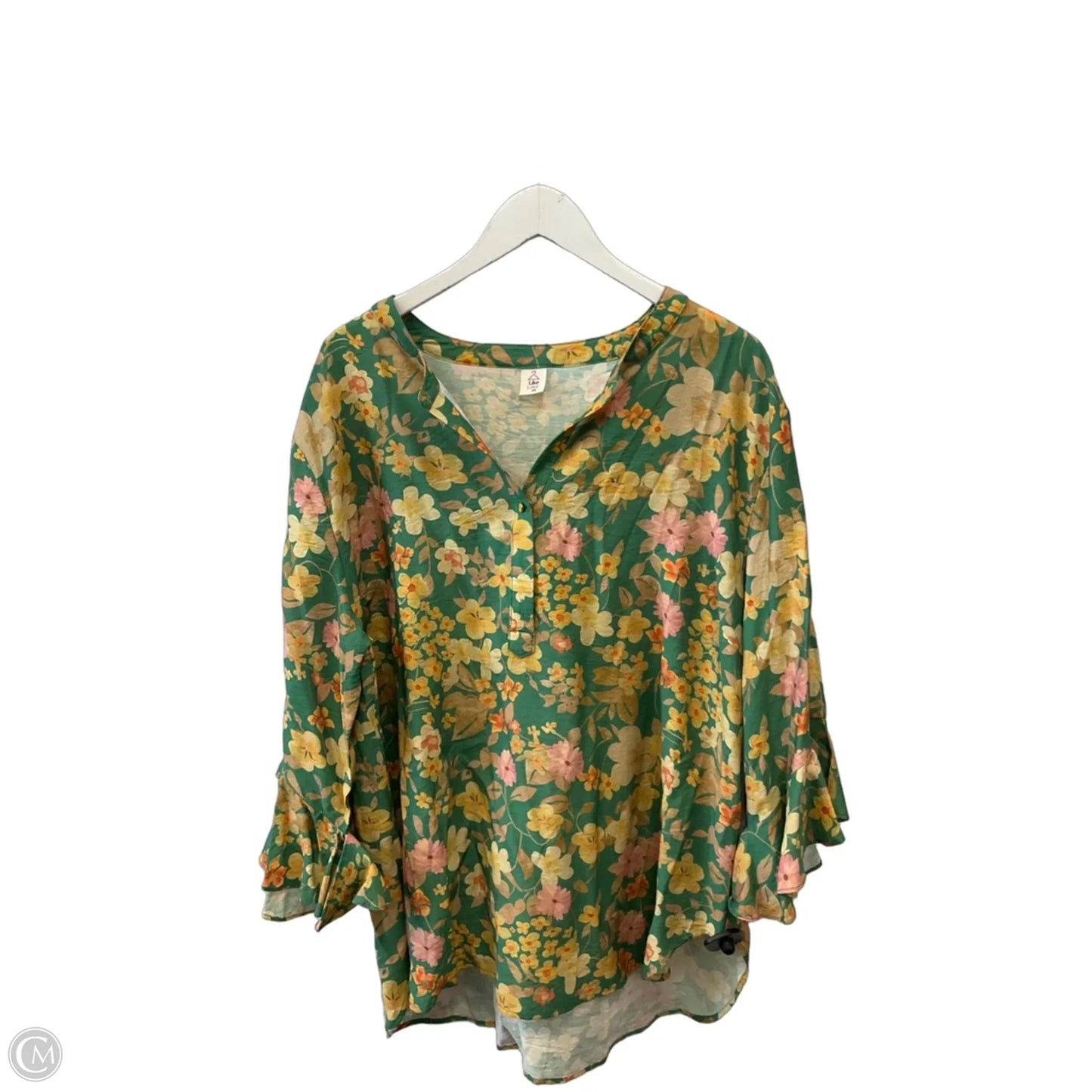Top Short Sleeve By Like Love In Green, Size: 2x