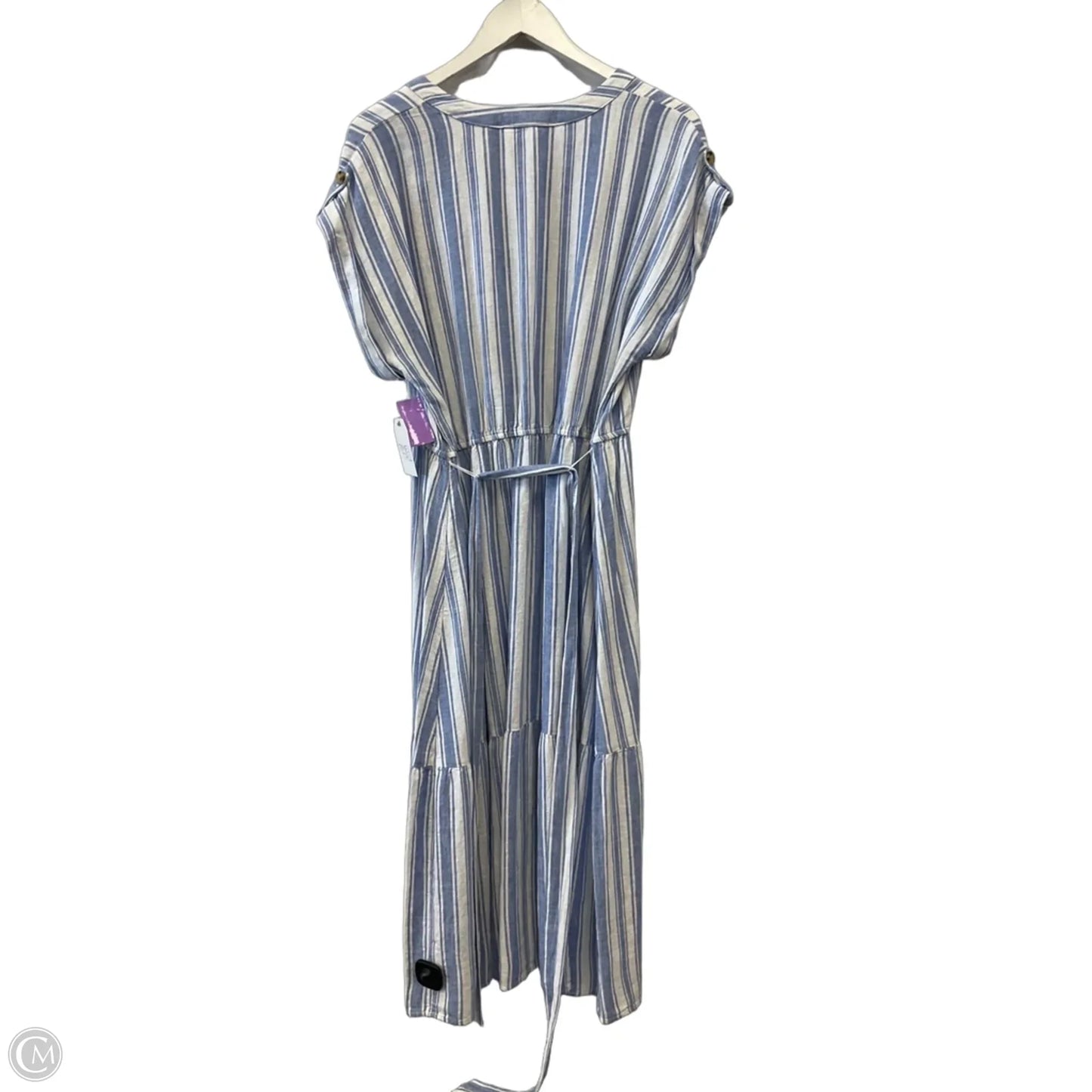 Dress Casual Midi By Time And Tru In Blue & White, Size: L