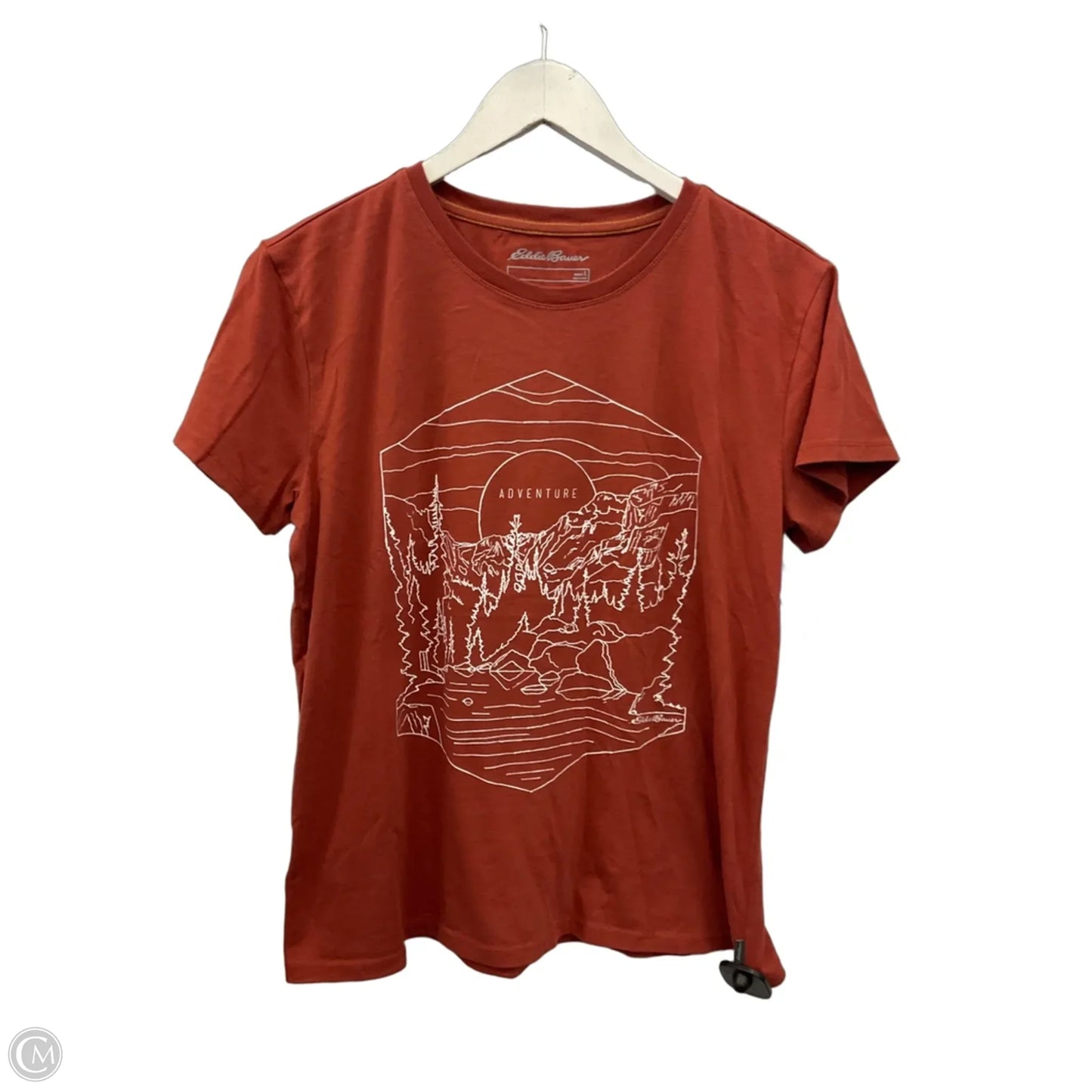 Top Short Sleeve By Eddie Bauer In Orange, Size: L