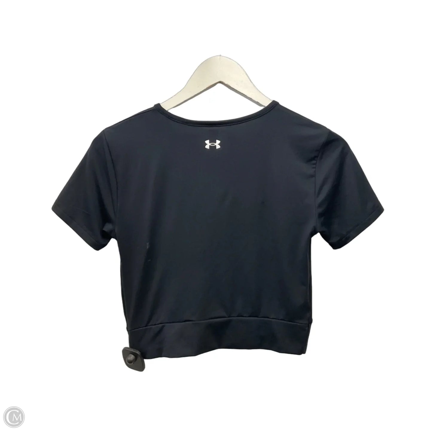 Athletic Top Short Sleeve By Under Armour In Black, Size: S