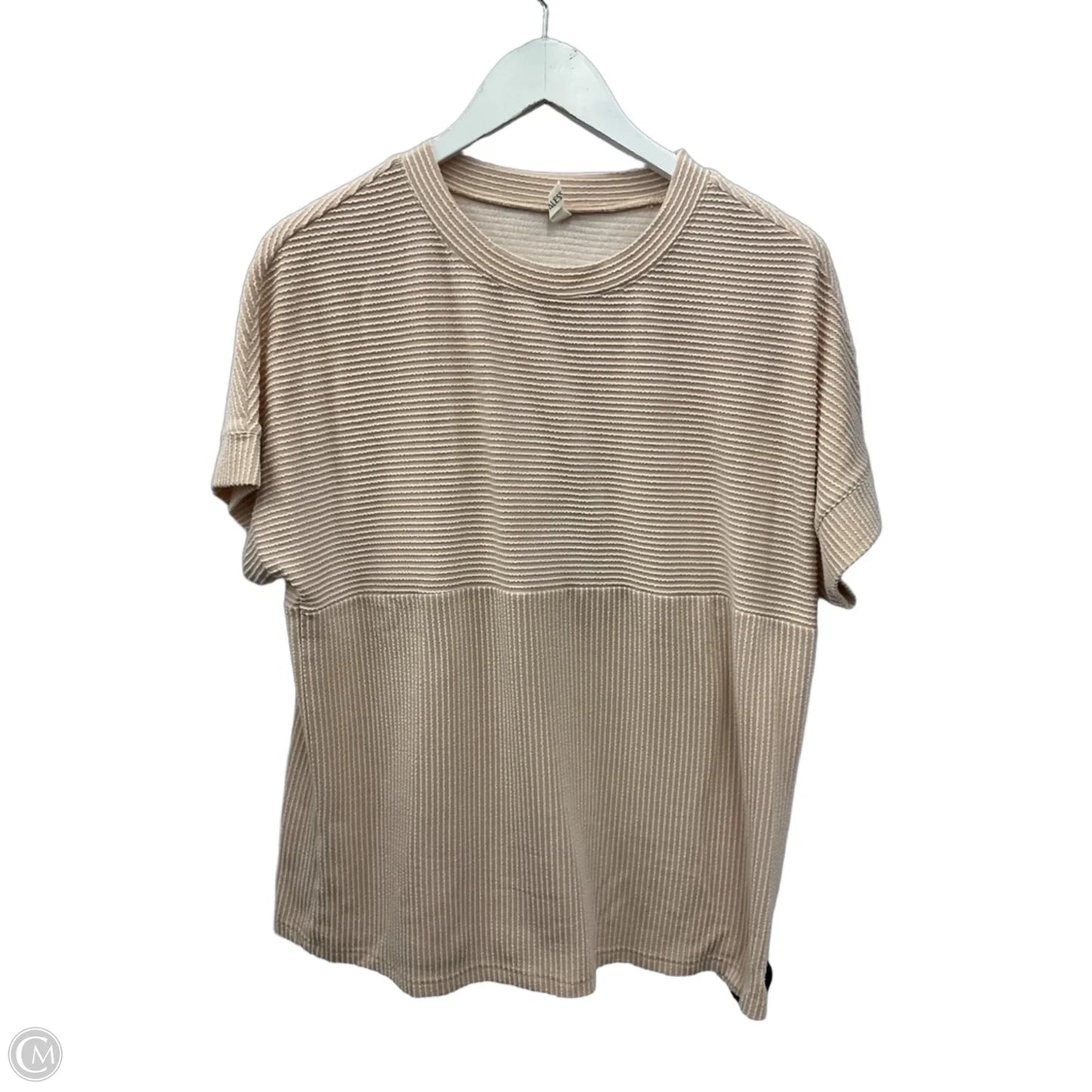 Top Short Sleeve By Cme In Beige, Size: M