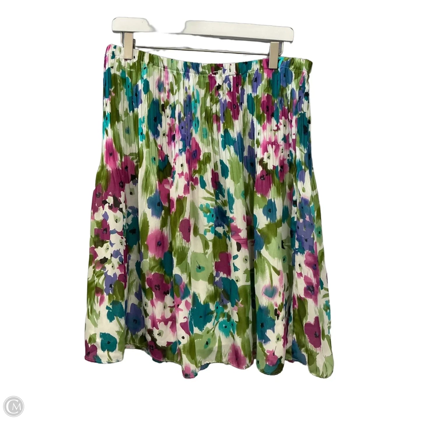 Skirt Set 2pc By Sunny Leigh In Green & Purple, Size: Xl