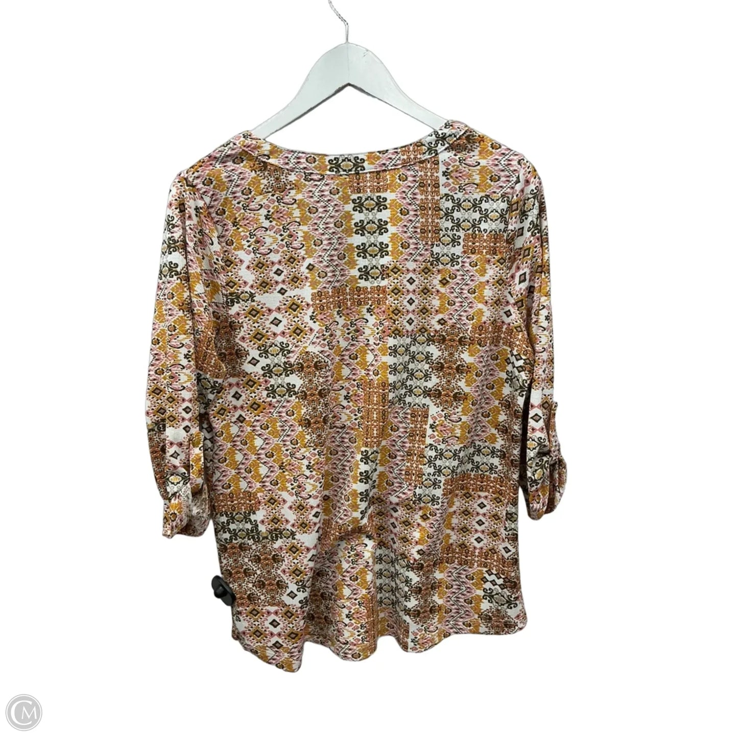 Top 3/4 Sleeve By Clothes Mentor In Yellow, Size: M