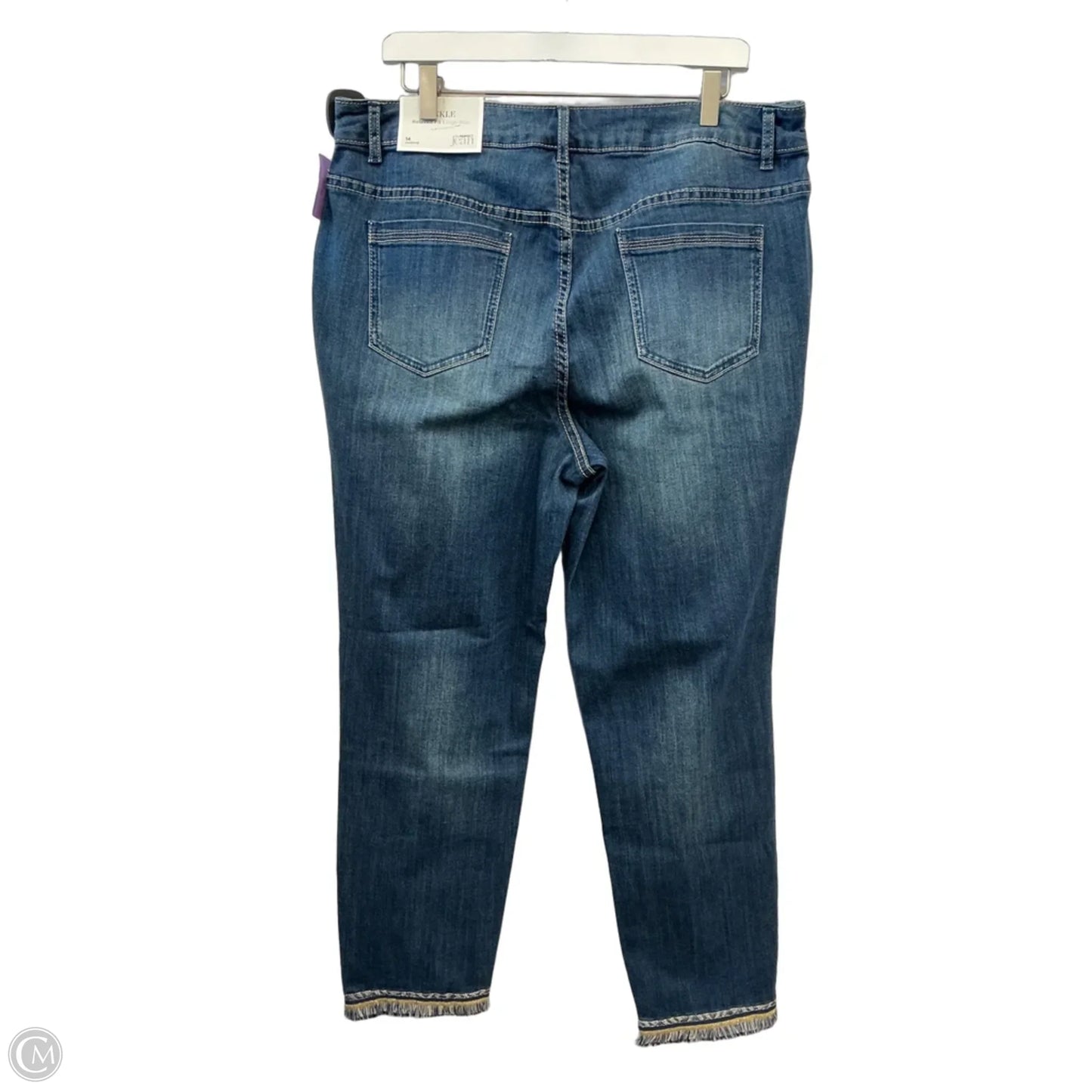 Jeans Straight By Christopher And Banks In Blue Denim, Size: 14
