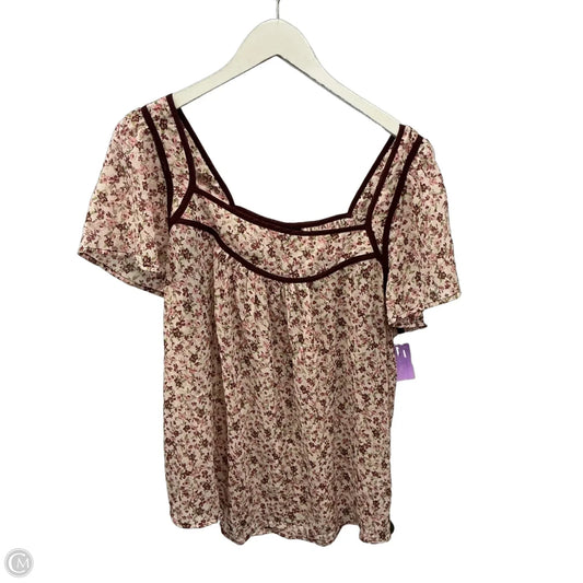Top Short Sleeve By Torrid In Pink & Red, Size: 1x