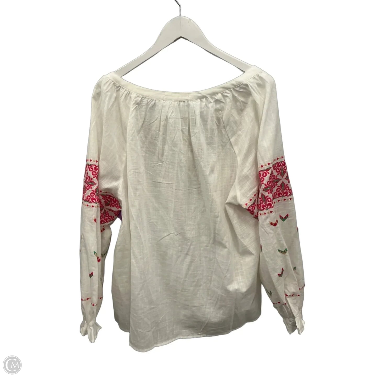 Top Long Sleeve By Impressions In White, Size: 3x