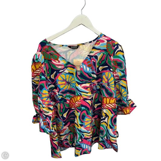 Top Short Sleeve By Bloomchic In Multi-colored, Size: 2x